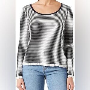 Women’s EDC Navy Blue & white Striped Long sleeve top size L